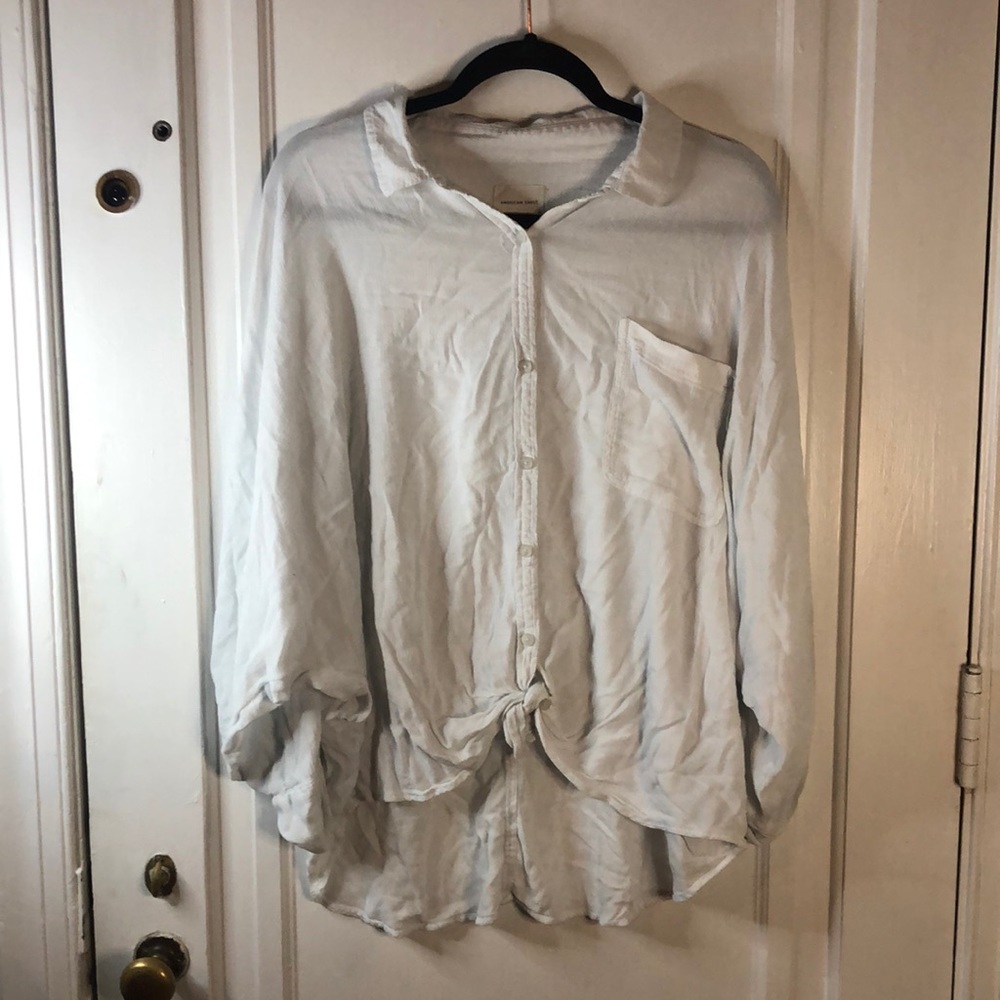 American Eagle Sheer Button-up Blouse